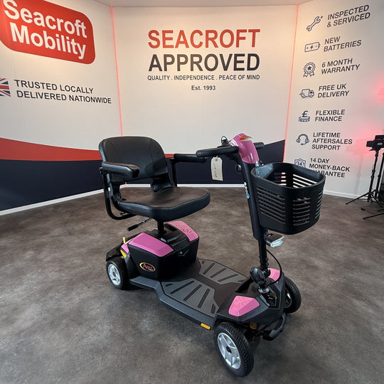 Pride Apex Rapid 4mph Travel Mobility Scooter Pink, 6 Months Warranty NEW BATTS
